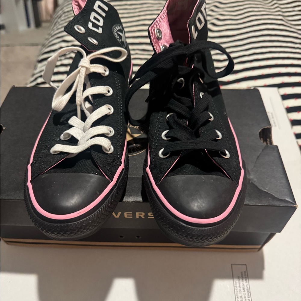 Converse Black and Pink Fold Down Sneakers